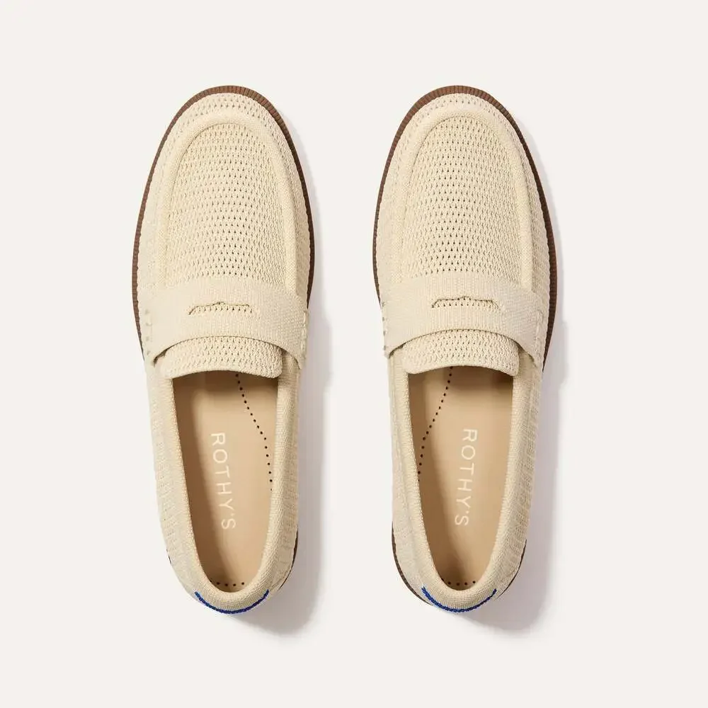 Rothy's The Penny Loafer - Conch Raffia-Knit Size 7.5